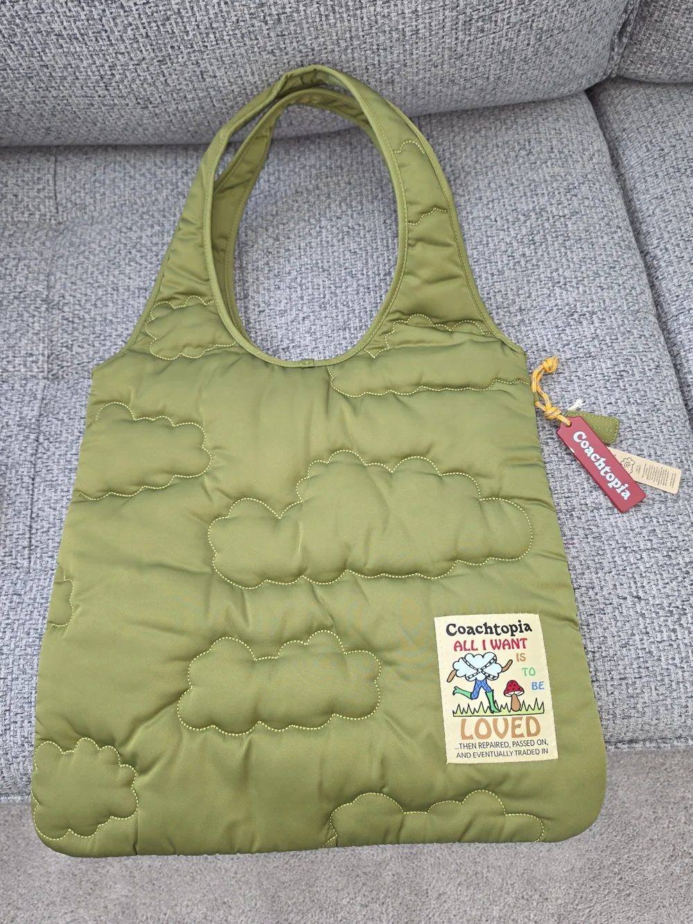 Coach Coachtopia Olive Quilted Cloud Tote - Picture 1 of 6